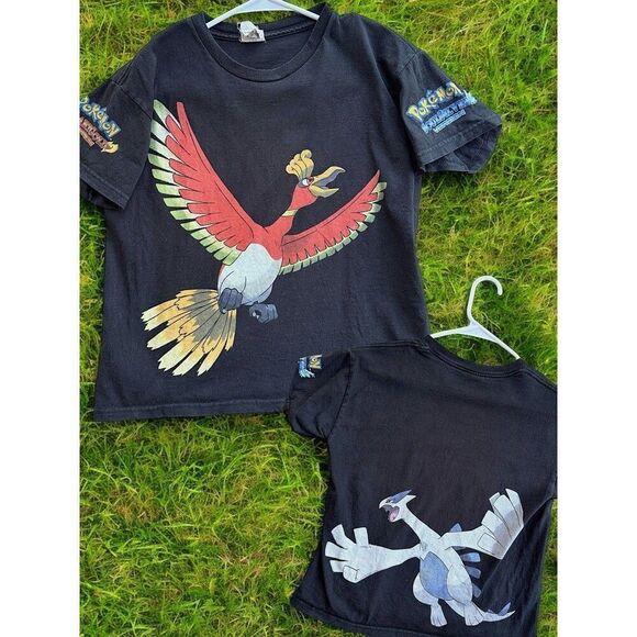 2010 Pokemon Heart Gold Soul Silver Ho-Oh Lugia Shirt Youth L - Picture 1 of 5